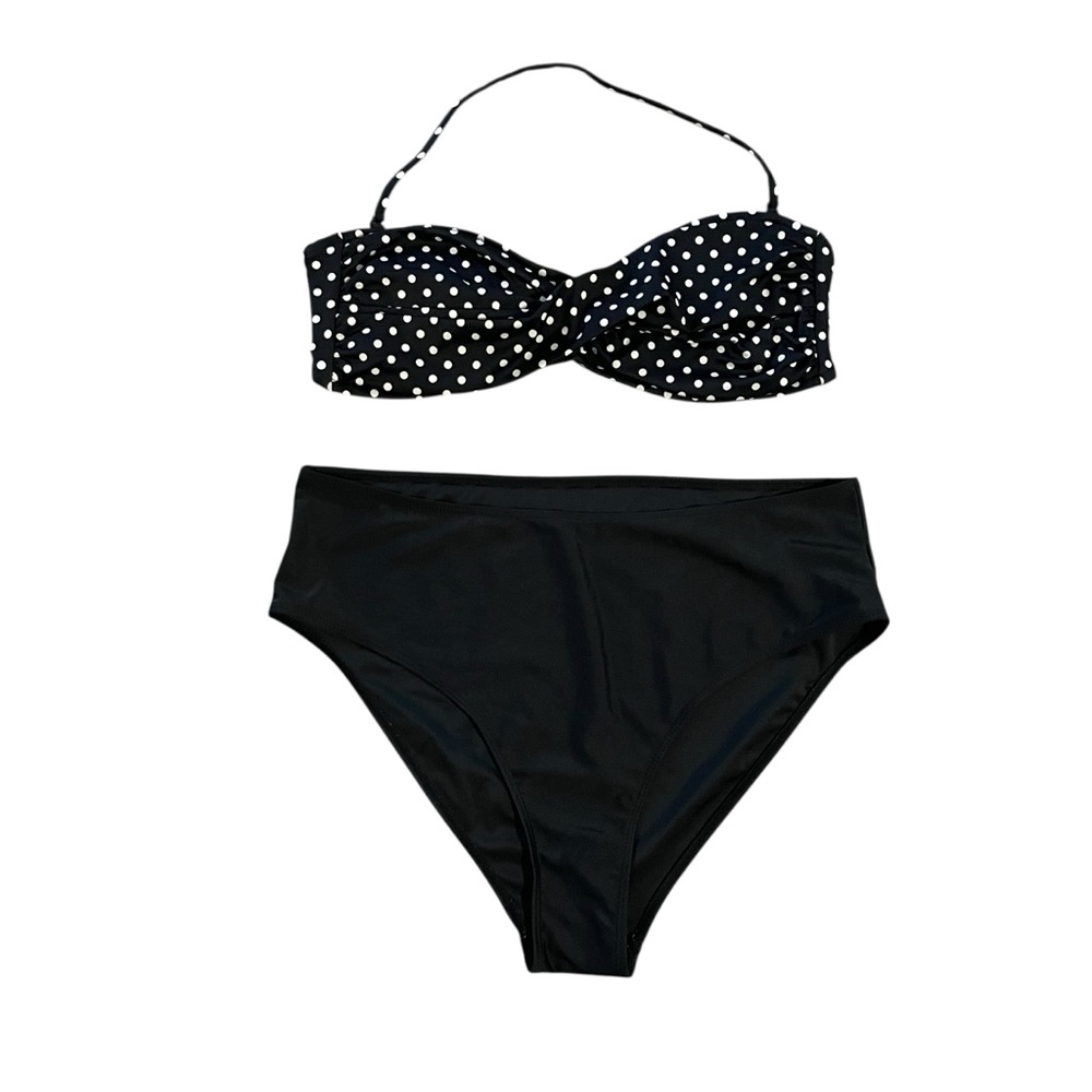 Black and White Polka Dot Bikini Size XL